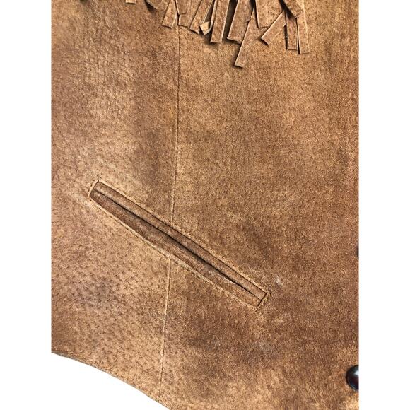 Vintage 70s Vibe Sarah Morgan Suede Fringe Vest Size Medium - Picture 5 of 9